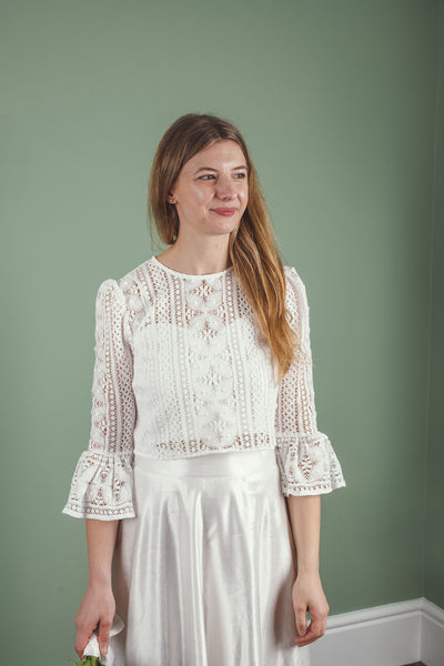 ‘Iona' hi-low hemp/silk bridal skirt