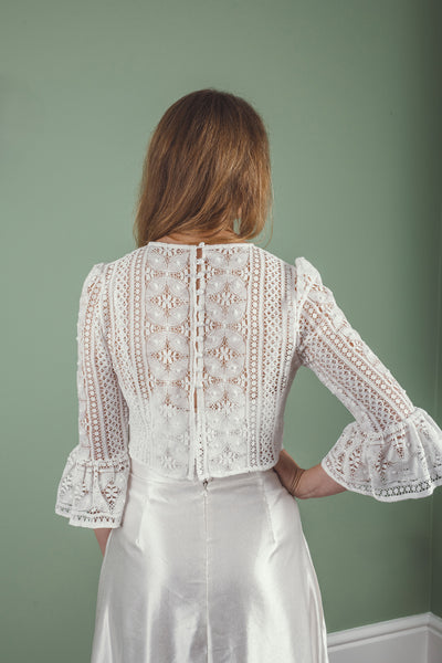 ‘Cora’ flared sleeve bridal top