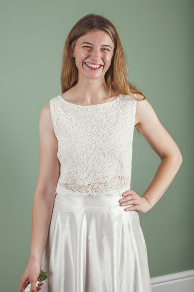 ‘Elena' cotton lace top