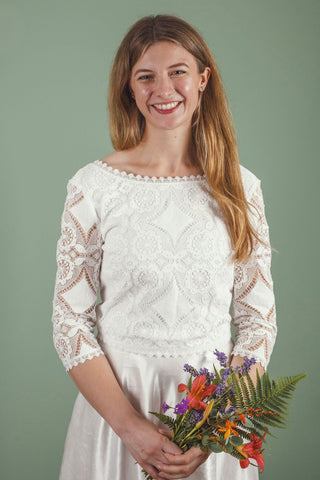 ‘Juliette' top in cotton lace
