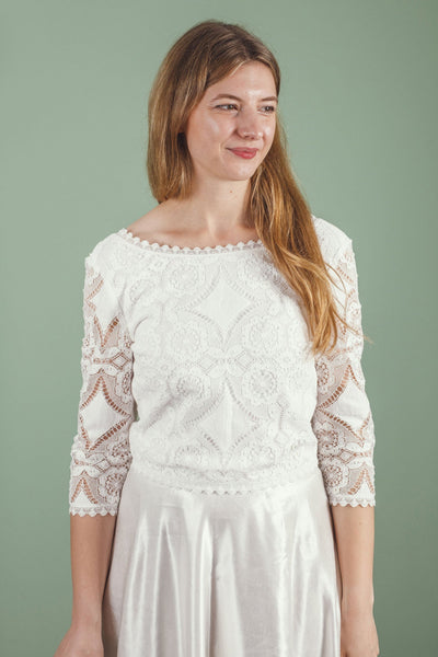 ‘Juliette' top in cotton lace
