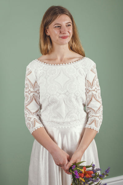 ‘Juliette' top in cotton lace