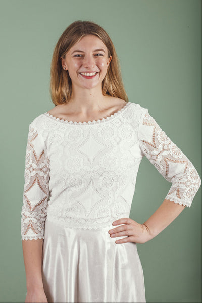 ‘Juliette' top in cotton lace