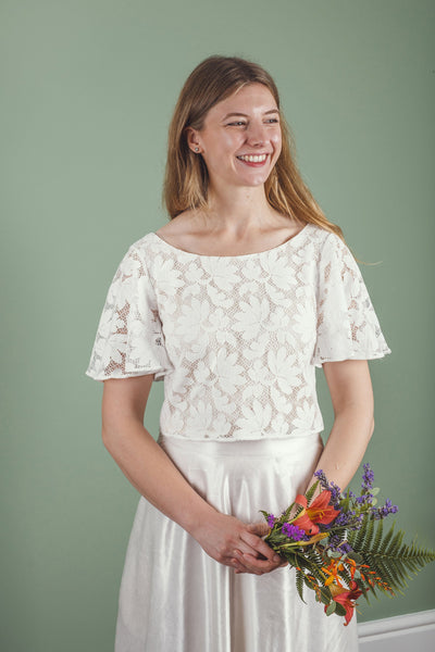 ‘Petal' cotton lace top