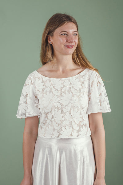 ‘Petal' cotton lace top