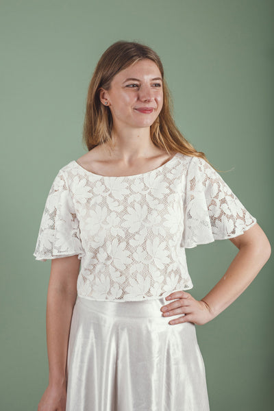‘Petal' cotton lace top