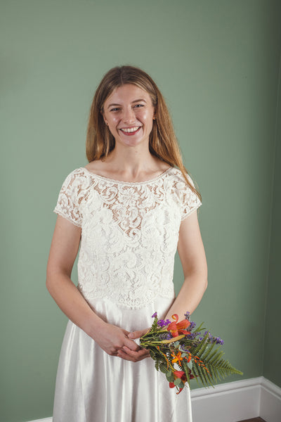 ‘Iris' Long Hemp Silk Wedding Dress