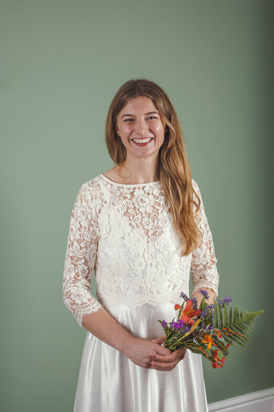‘Iris' Long Hemp Silk Wedding Dress