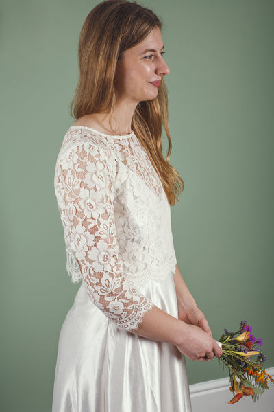 ‘Iris' Long Hemp Silk Wedding Dress