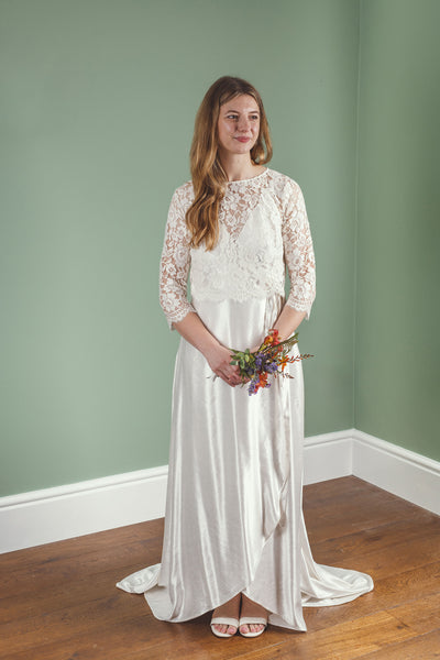 ‘Zante' Hemp/silk wrap bridal dress
