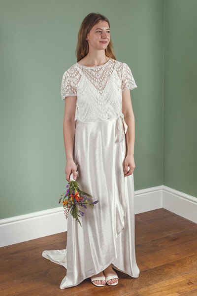 ‘Zante' Hemp/silk wrap bridal dress