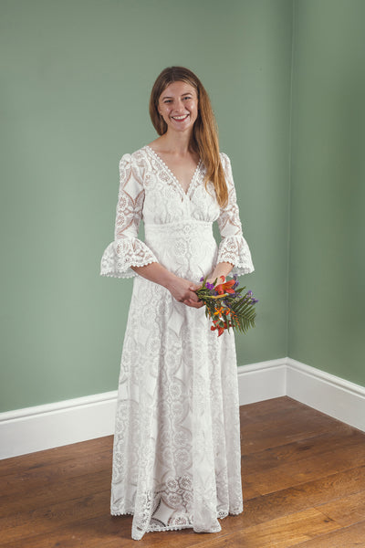 ‘Isla' cotton lace bridal dress