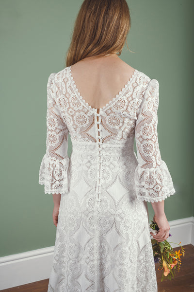 ‘Isla' cotton lace bridal dress