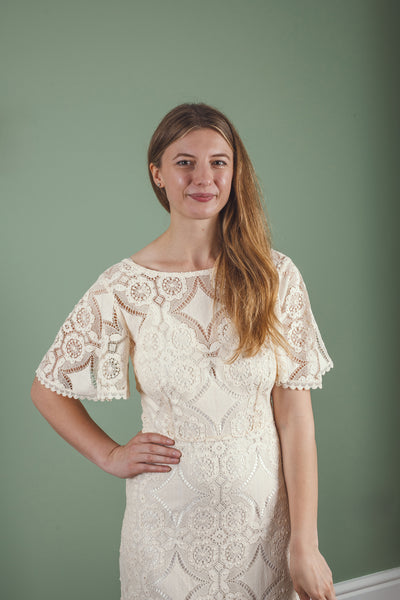 ‘Emily' cotton lace bridal dress