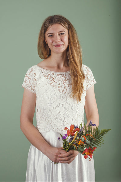 'Brooke' Long Hemp Silk Wedding Dress