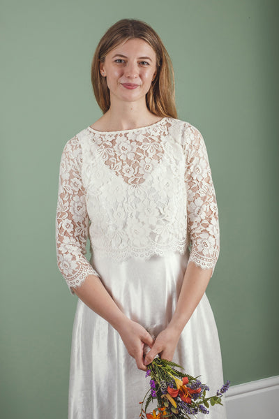 'Brooke' Long Hemp Silk Wedding Dress
