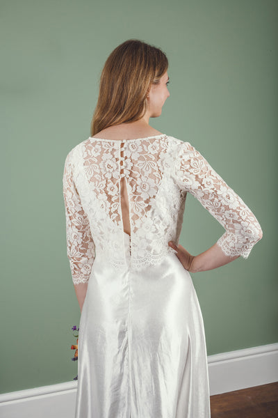 'Brooke' Long Hemp Silk Wedding Dress