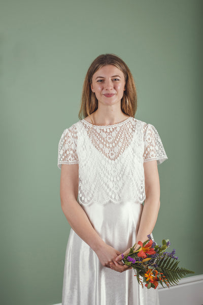 'Brooke' Long Hemp Silk Wedding Dress