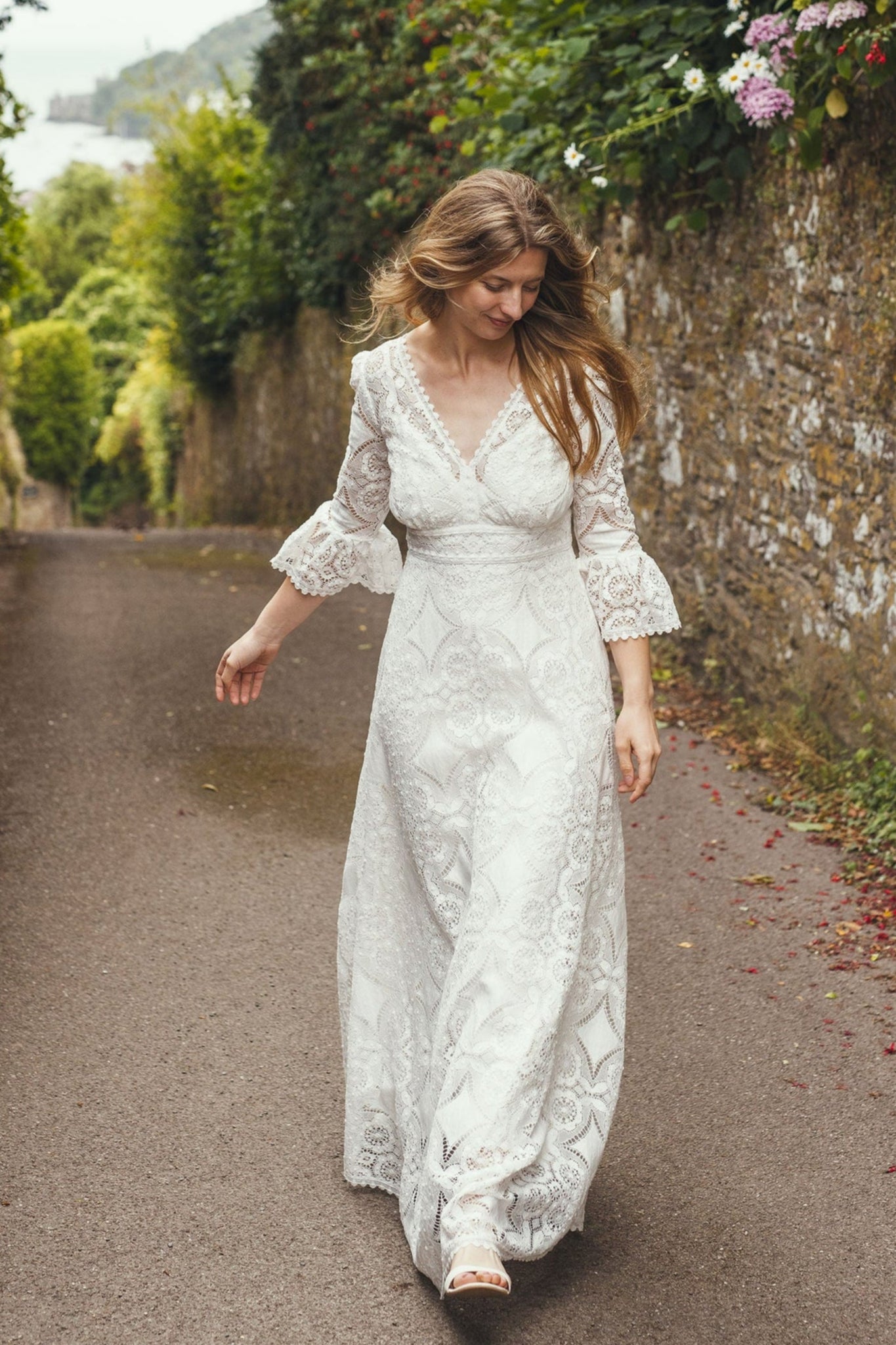 ‘Isla' cotton lace bridal dress