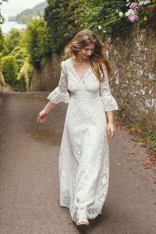 ‘Isla' cotton lace bridal dress