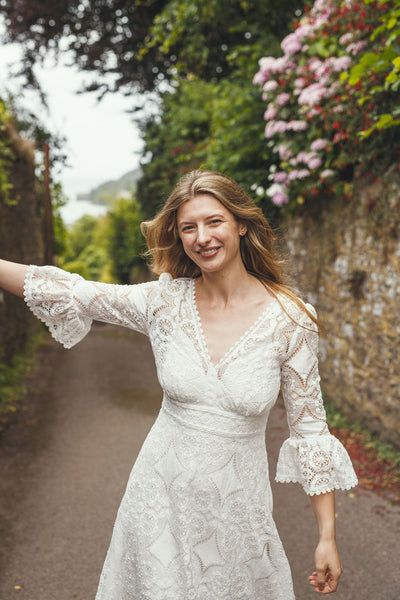 ‘Isla' cotton lace bridal dress