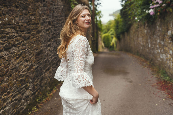 ‘Isla' cotton lace bridal dress