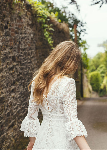 ‘Isla' cotton lace bridal dress