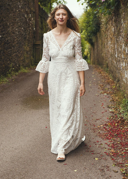 ‘Isla' cotton lace bridal dress