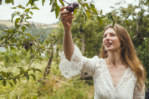 ‘Isla' cotton lace bridal dress