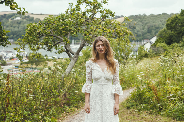 ‘Isla' cotton lace bridal dress