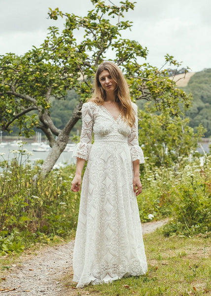 ‘Isla' cotton lace bridal dress