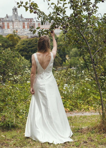 'Brooke' Long Hemp Silk Wedding Dress
