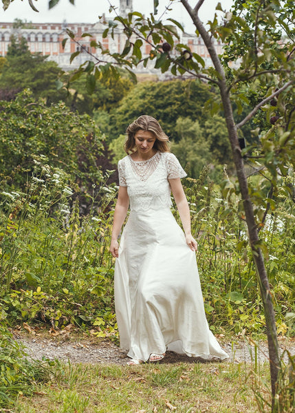 'Brooke' Long Hemp Silk Wedding Dress