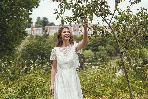 'Brooke' Long Hemp Silk Wedding Dress