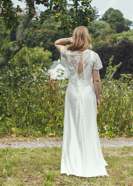 'Brooke' Long Hemp Silk Wedding Dress