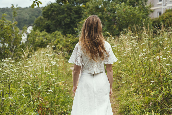 ‘Petal' cotton lace top