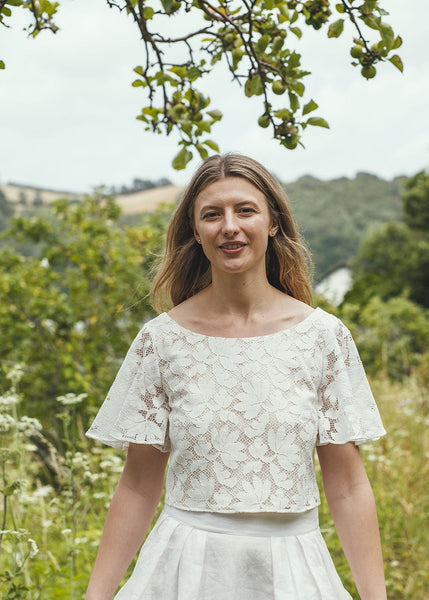 ‘Petal' cotton lace top