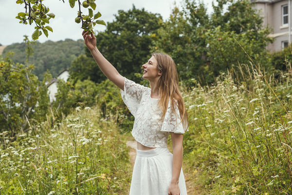 ‘Petal' cotton lace top