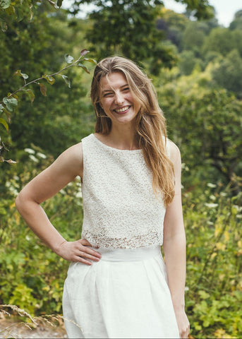 ‘Elena' cotton lace top