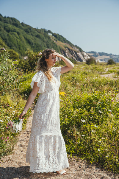 'Olivia' cotton lace bridal dress