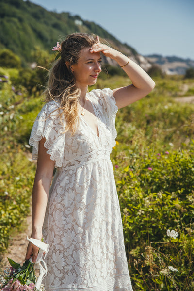 'Olivia' cotton lace bridal dress