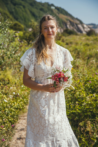 'Olivia' cotton lace bridal dress