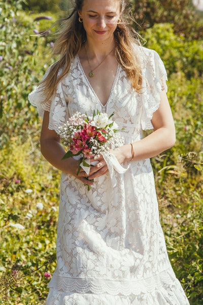 'Olivia' cotton lace bridal dress