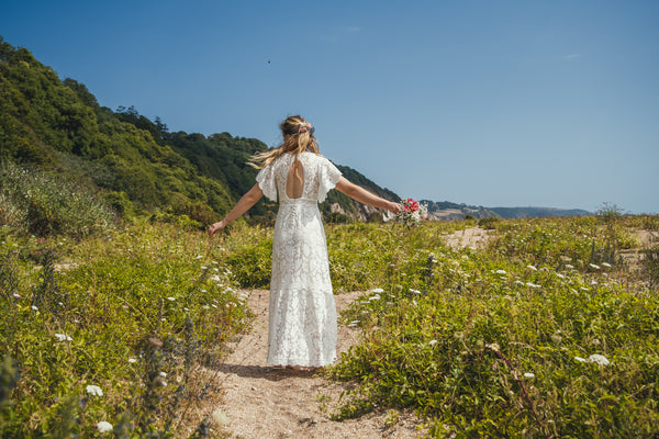 'Olivia' cotton lace bridal dress