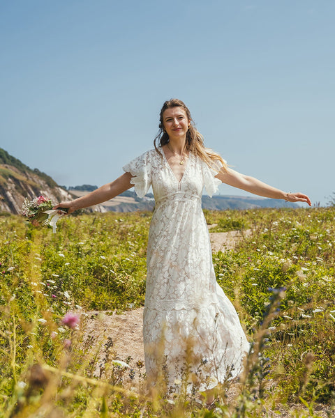 'Olivia' cotton lace bridal dress