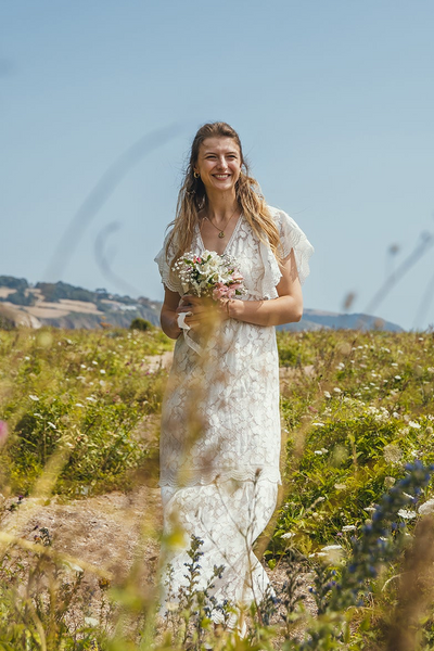 'Olivia' cotton lace bridal dress