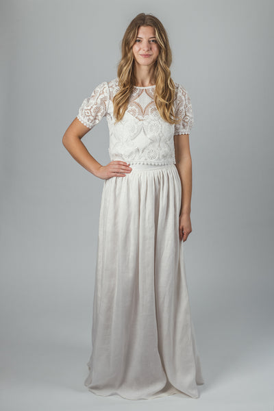 'June' lightweight linen bridal skirt