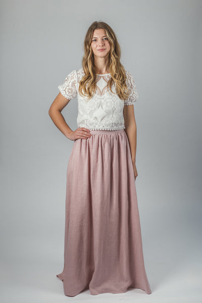 'Luna' long linen skirt