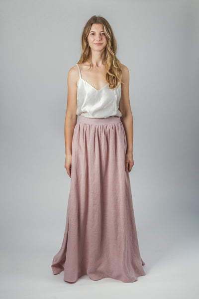 'Luna' long linen skirt