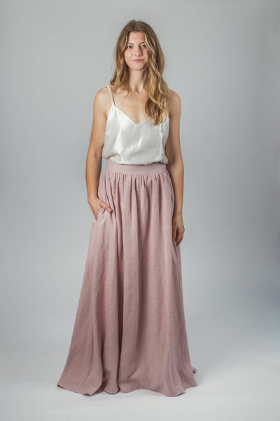 'Luna' long linen skirt